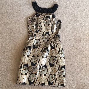 Lilly Pulitzer Sydney Gold and Black dress sz 0
